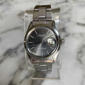 SOLD Rolex RARE Gray Dial Vintage Oyster Perpetual Date 34mm Ref 1500 Cal 1570 w Box